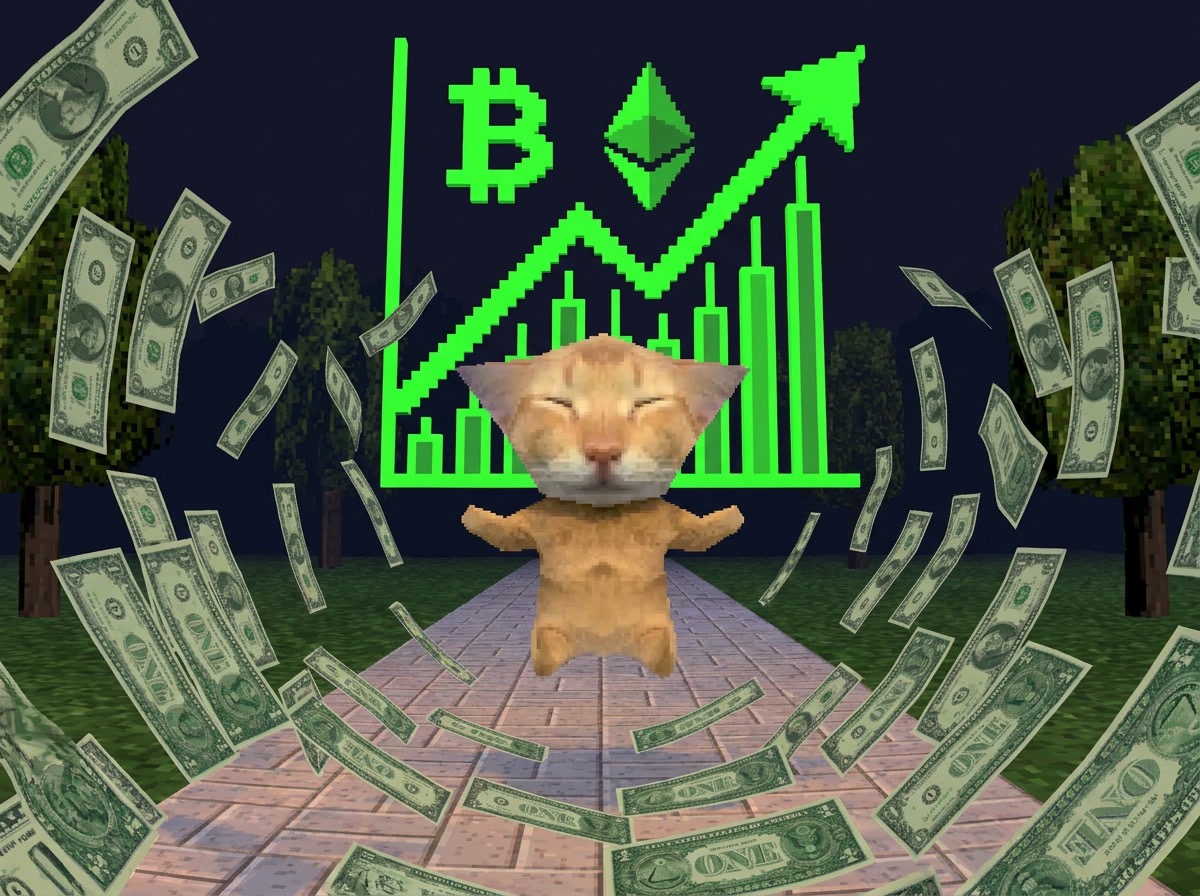 LOW POLY CAT: cat holding money