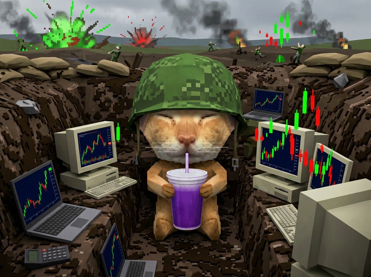 LOW POLY CAT: cat in the trenches