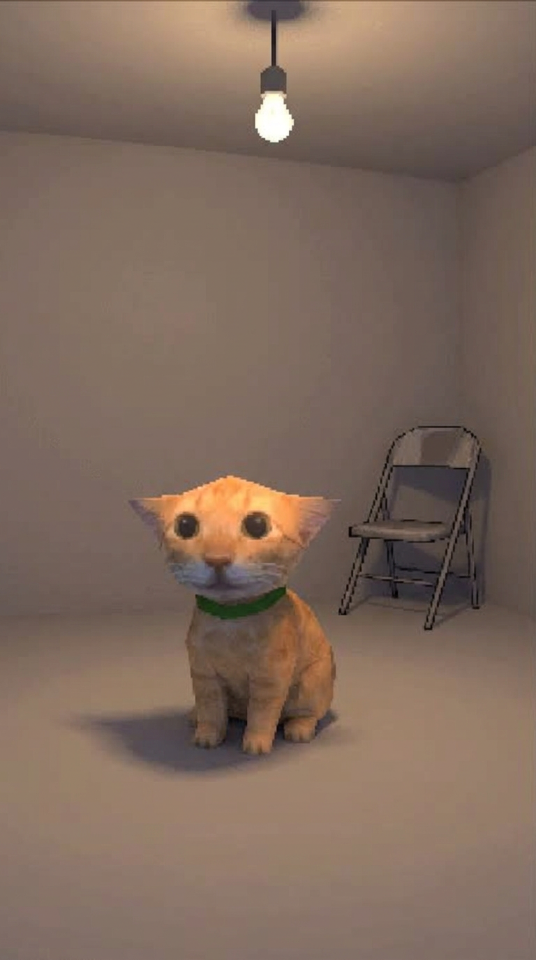 LOW POLY CAT: cat sitting alone